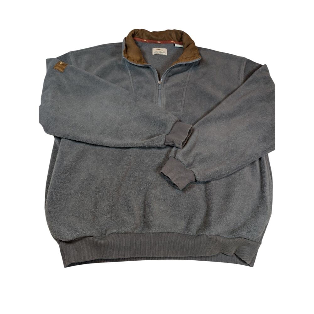 Bob Timberlake Sweater Mens XL 1/4 Zip Brown Pullover Long Sleeve Fleece